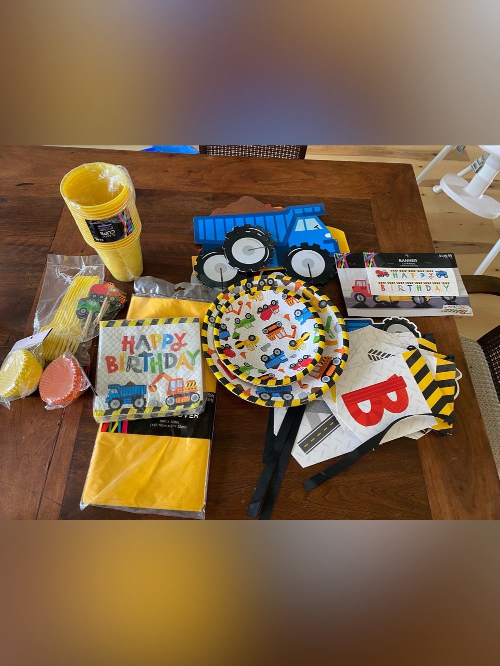 Boys Construction Zone Party Decorations Tableware Plates Napkins Banner Lot